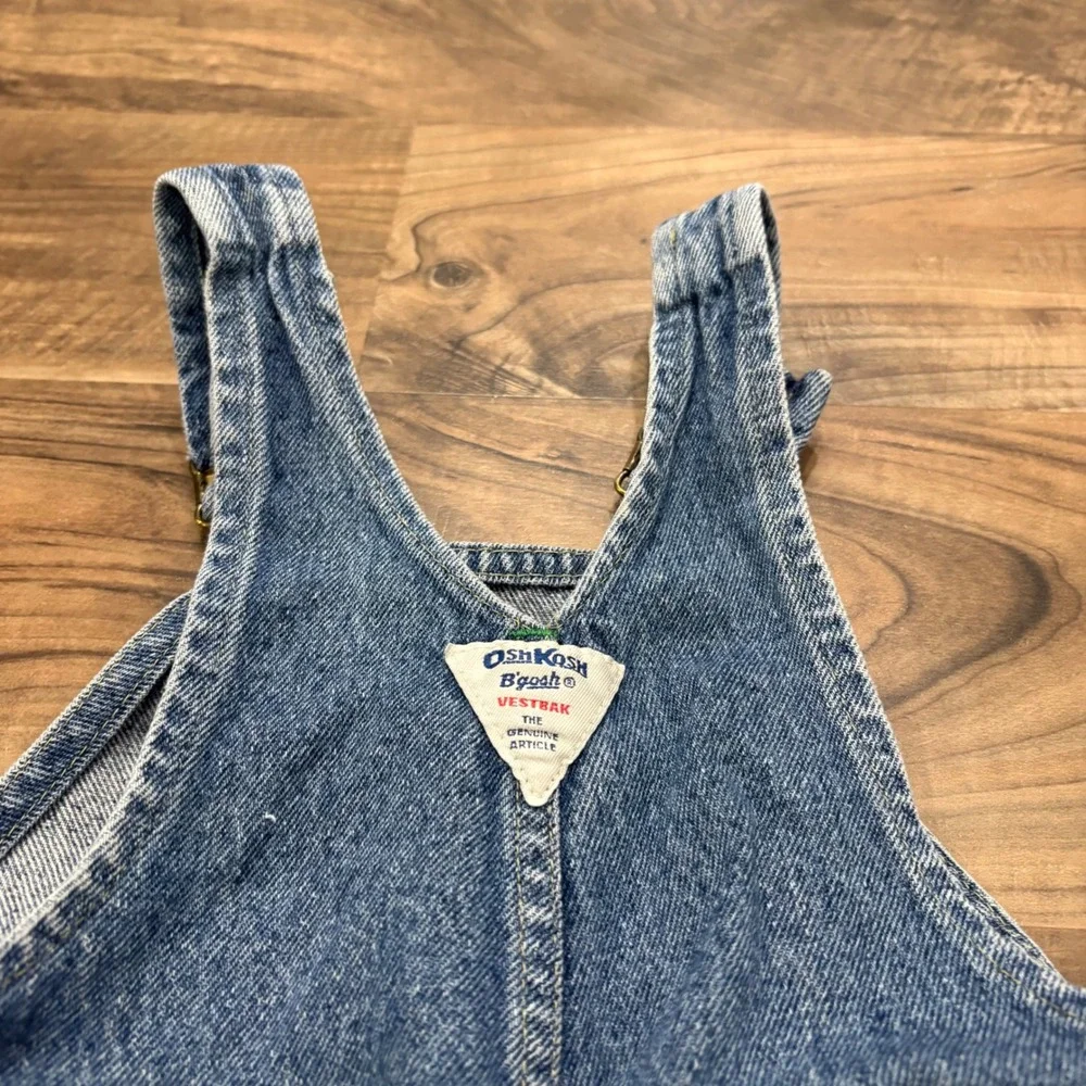 Vintage Y2K OshKosh B'gosh Overalls Kids 3T Blue Denim Vestbak Carpenter Bibs